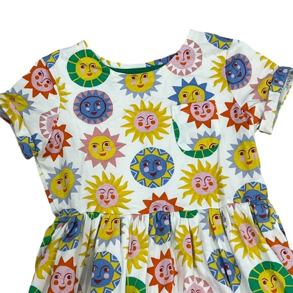 Mini Boden Girls Dress Sun Face Print Short Sleeve Size 11-12Y 152cm Cotton - Picture 3 of 5